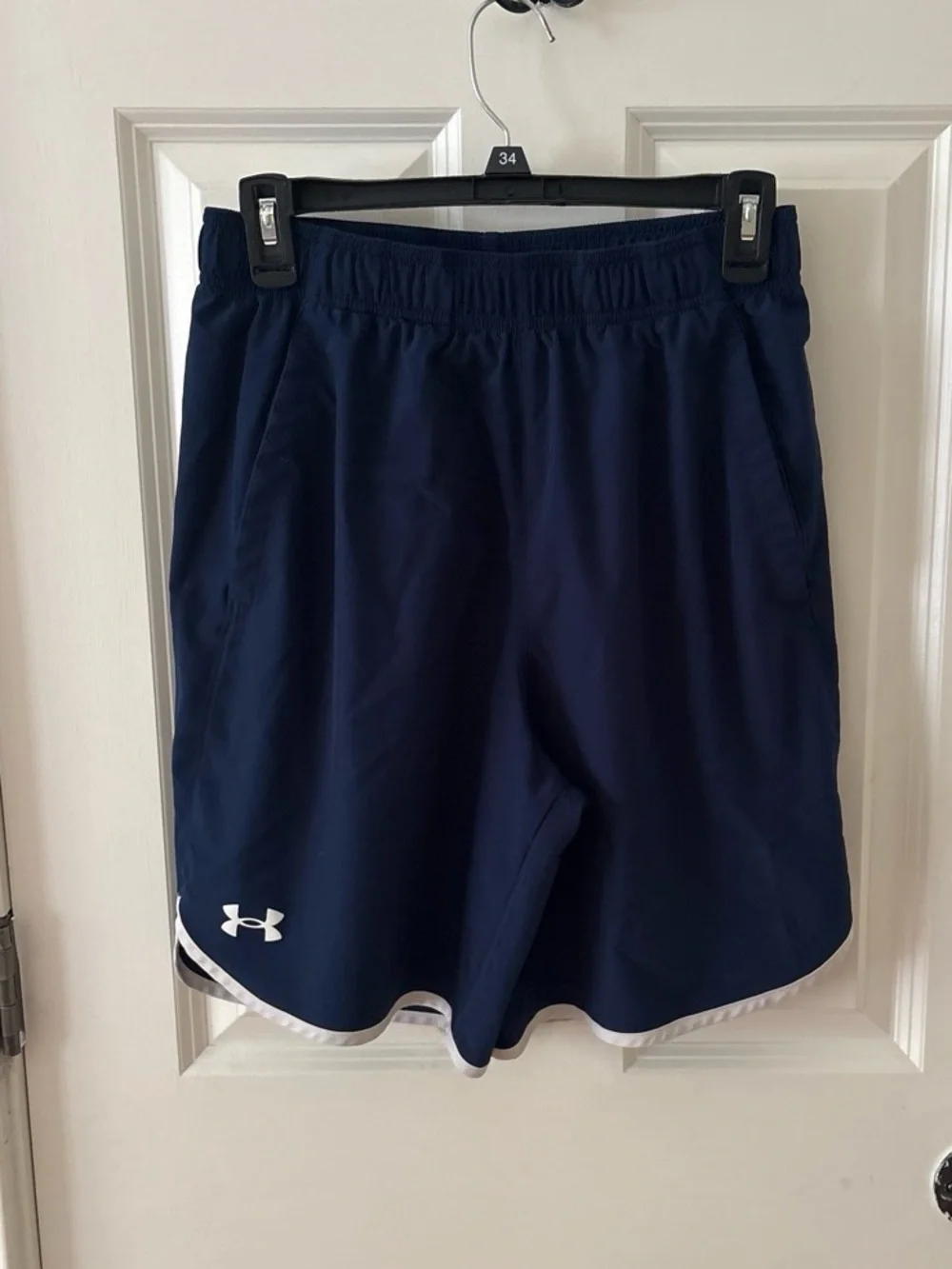 Under Armour Navy and White Men's Athletic Training Shorts